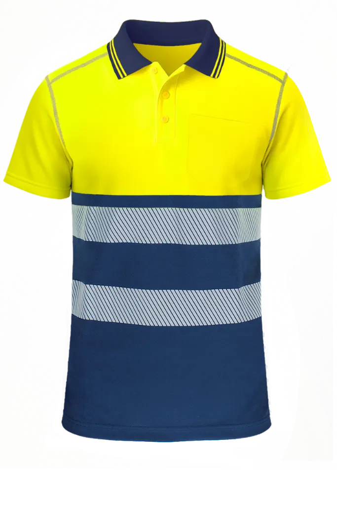 PRIMA POLO M/C A.V BICOLOR  COTTON BANDA SEGMENTADA