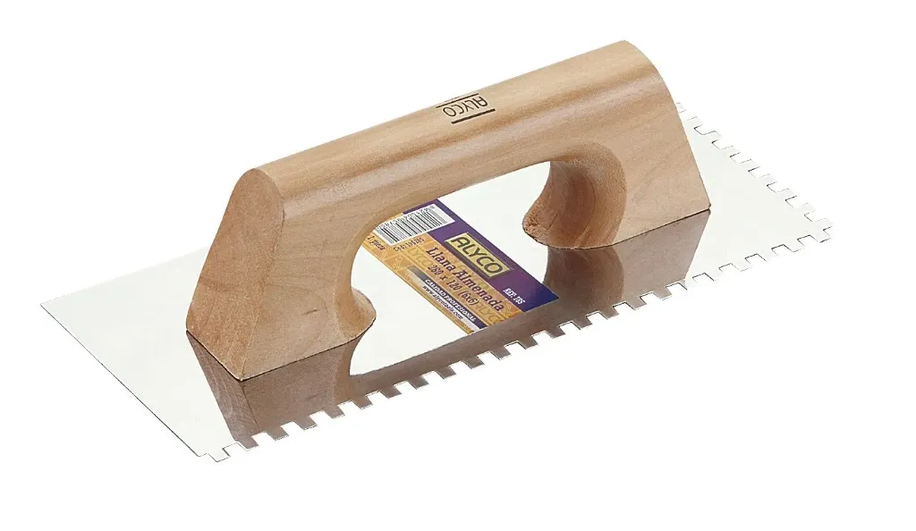 ALYCO Llana Dentada De Acero Inoxidable Con Mango De Madera 280X120 (6X6)