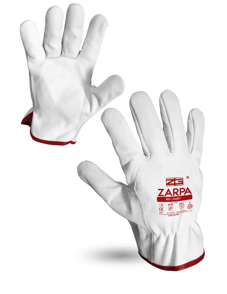 ZG GUANTE PIEL FLOR ZA007 CALIDAD EXTRA GRIS