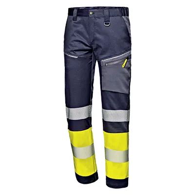 SIR PANTALON CONTRAST STRETCH BICOLOR A.V B/SEGMENTADAS (NEGRO/AMARILLO FLUOR, 40)