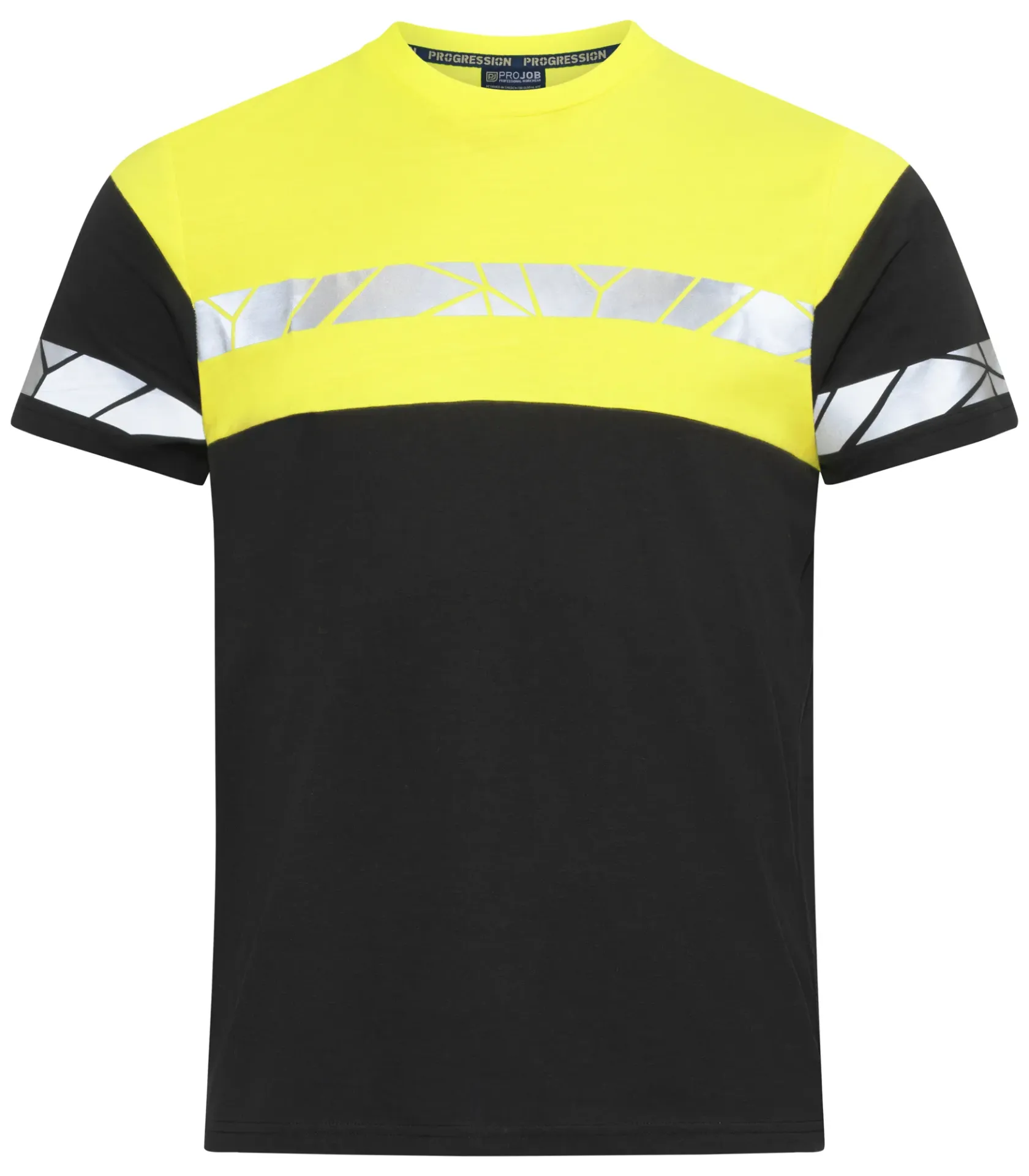 PROJOB CAMISETA M/CORTA BICOLOR 9910-VIS 7001 (NEGRO/AMARILLO FLUOR, S)