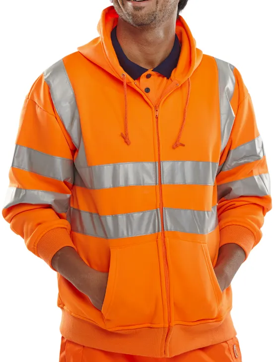 BS Sudadera con capucha  cremallera alta visibilidad Beeswift Essential