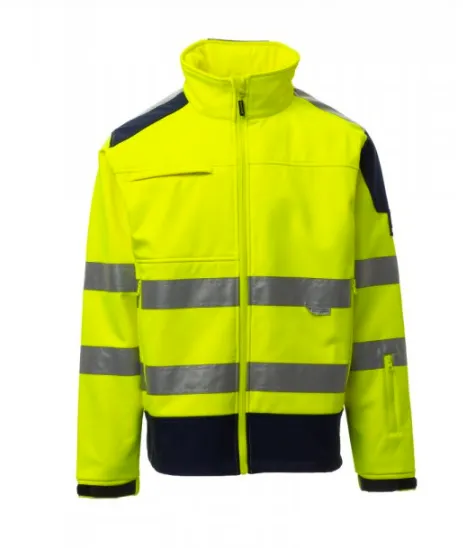 PAYPER CHAQUETA SOFTSHELL A.V SCREEN (AZUL MARINO/AMARILLO FLUOR, S)