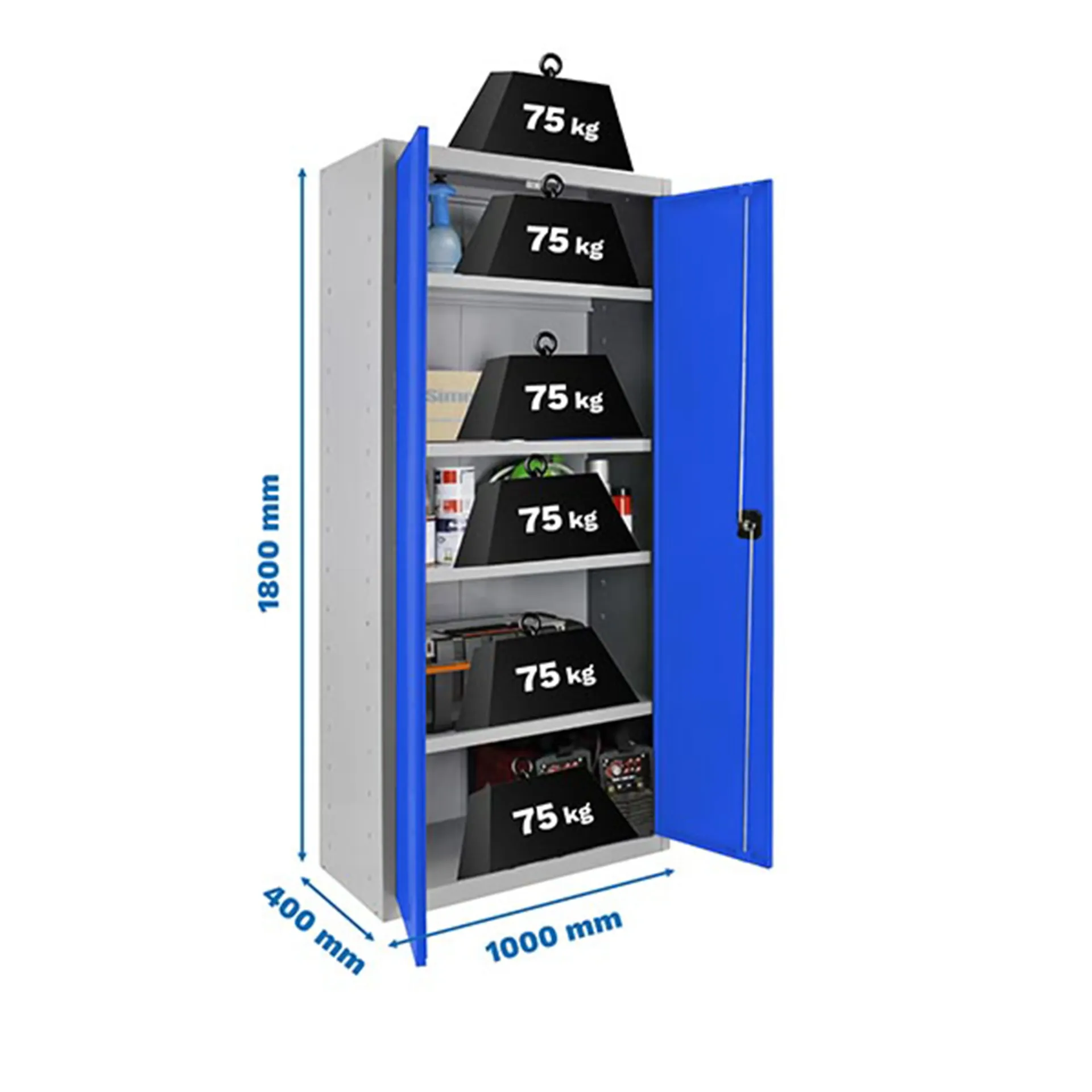 [8425437067655] SIMONLOCKER PROF.MON.MULTI. 180x100x40 2/4 GR/AZUL MONTADO
