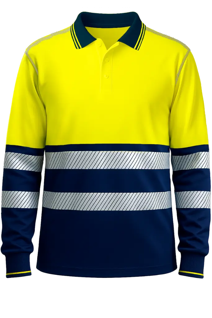 PRIMA POLO M/LARGA A.V. BICOLOR COTTON PLUS BANDA SEGMENTADA
